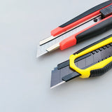 1-200pc Deli Retractable Snap Off 18mm Wide Blade Utility Knife Box Cutter Art Knife,Auto Lock Carbon Steel Sharp Cutting Carton