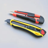 1-200pc Deli Retractable Snap Off 18mm Wide Blade Utility Knife Box Cutter Art Knife,Auto Lock Carbon Steel Sharp Cutting Carton