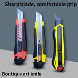 1-200pc Deli Retractable Snap Off 18mm Wide Blade Utility Knife Box Cutter Art Knife,Auto Lock Carbon Steel Sharp Cutting Carton