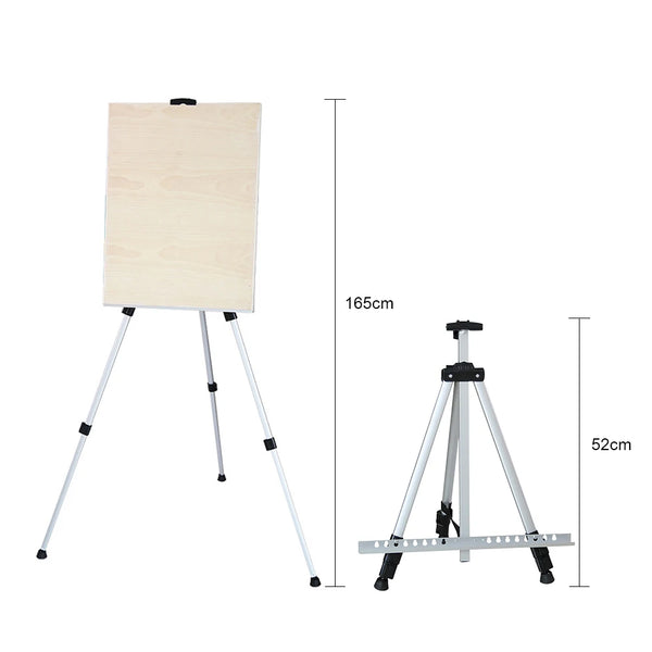 AOOKMIYA 1.6m Tripod Display Rack Telescopic Folding Portable Travel Painting Easel Shelf for Outdoor Travelling Decoration