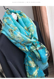 100% Cashmere scarf women  2020 autumn winter thin oil painting art apricot flower finger long  enlarged shawl Wrap 200-100 cm