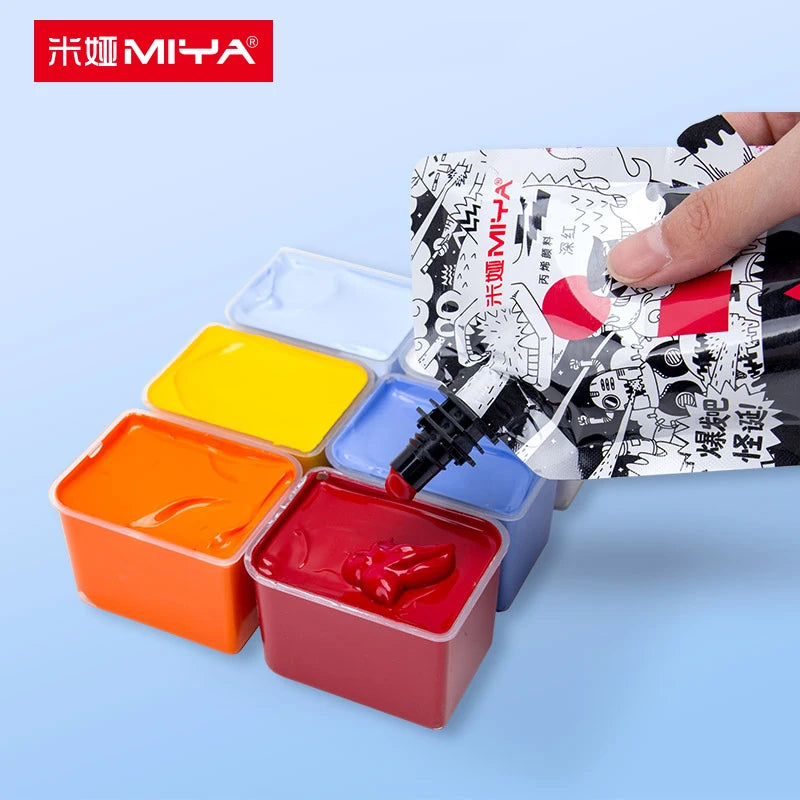 Liuguang White Gouache Pigment Replenishment Bag 100ml Convenient Extrusion  Jelly Gouache Pigment Formaldehyde Free