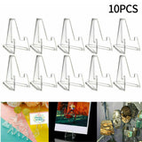 AOOKMIYA 10pcs Clear Acrylic Coin Display Stand Holders Easel Card For Displaying Coins Business Cards Photos Small Stand Tool