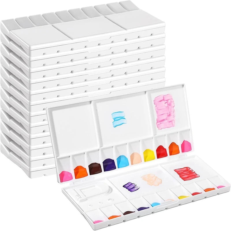 4 Pcs Airtight Paint Storage Palette Box Portable 16 Well Palette Box  Gouache Palette Paint Palette with Lid Paint Tray Mini Watercolor Palette  for