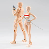 14cm Artist Art Painting Anime Figure Sketch Draw Male Female Movable Body Chan Joint Action Figure Toy Model Draw Mannequin 001
