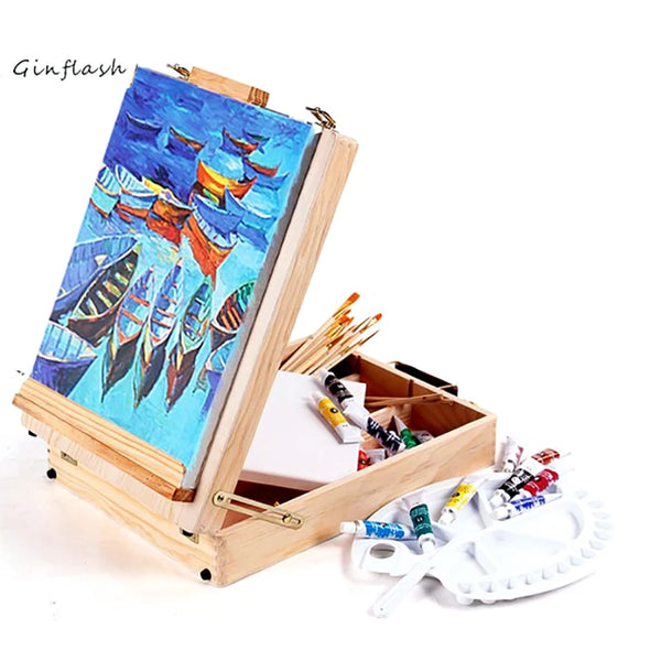AOOKMIYA 1pc Fillet Desktop Laptop Box Easel Painting Hardware Accessories Multifunctional Painting Suitcase Art Supplies For Artist