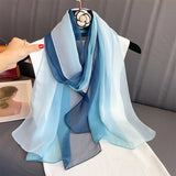 2023 New Fashion Summer Women soild color Beach Scarf Silk Shawls Headband Female Headband Wraps Sunscreen Hijab Wholesale