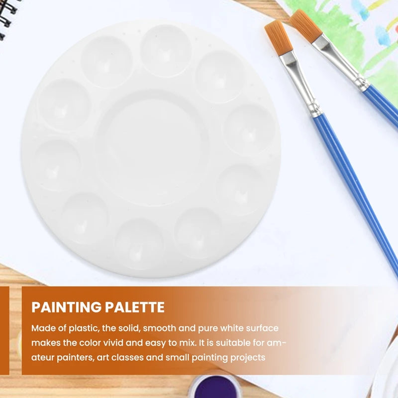 Paint Palette Tray Round Plastic Watercolor Mixing Palette DIY