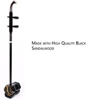 Professional Black Sandalwood Erhu - 2-String Chinese Violin Fiddle with Bow, 10-Grid Drum Skin, Learning DVD, Rosin, Cleaning Cloth, Bridge, and Hard Case Included