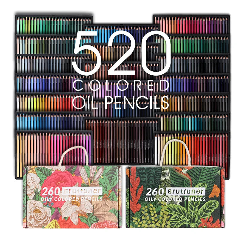 520 Colors Professional Oil Colored Pencils Artist Pencils Set Soft Se –  AOOKMIYA