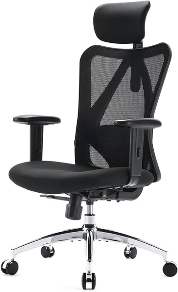 AOOKMIYA M18 SIHOO Ergonomic Office Chair, Big and Tall Office Chair, Adjustable Headrest with 2D Armrest, Lumbar Support and PU Wheels, Swivel Computer Task Chair for Office, Tilt Function Computer Chair…