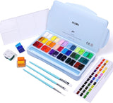HIMI Gouache Paint Set, 36 Colors x 12ml Twin Jelly Cup Design with 3 Paint Brushes and a Palette in a Carrying Case Perfect for Artists, Students, Gouache Opaque Watercolor Painting
