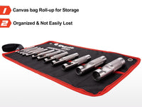 Spurtar 12 PCS Steel Hollow Leather Punch Set 1/8''-3/4''(3-19mm) Heavy Duty Round Hole Punch Set Leather Hole Tool for Watch Cloth Belt Gaskets w/Storage Bag