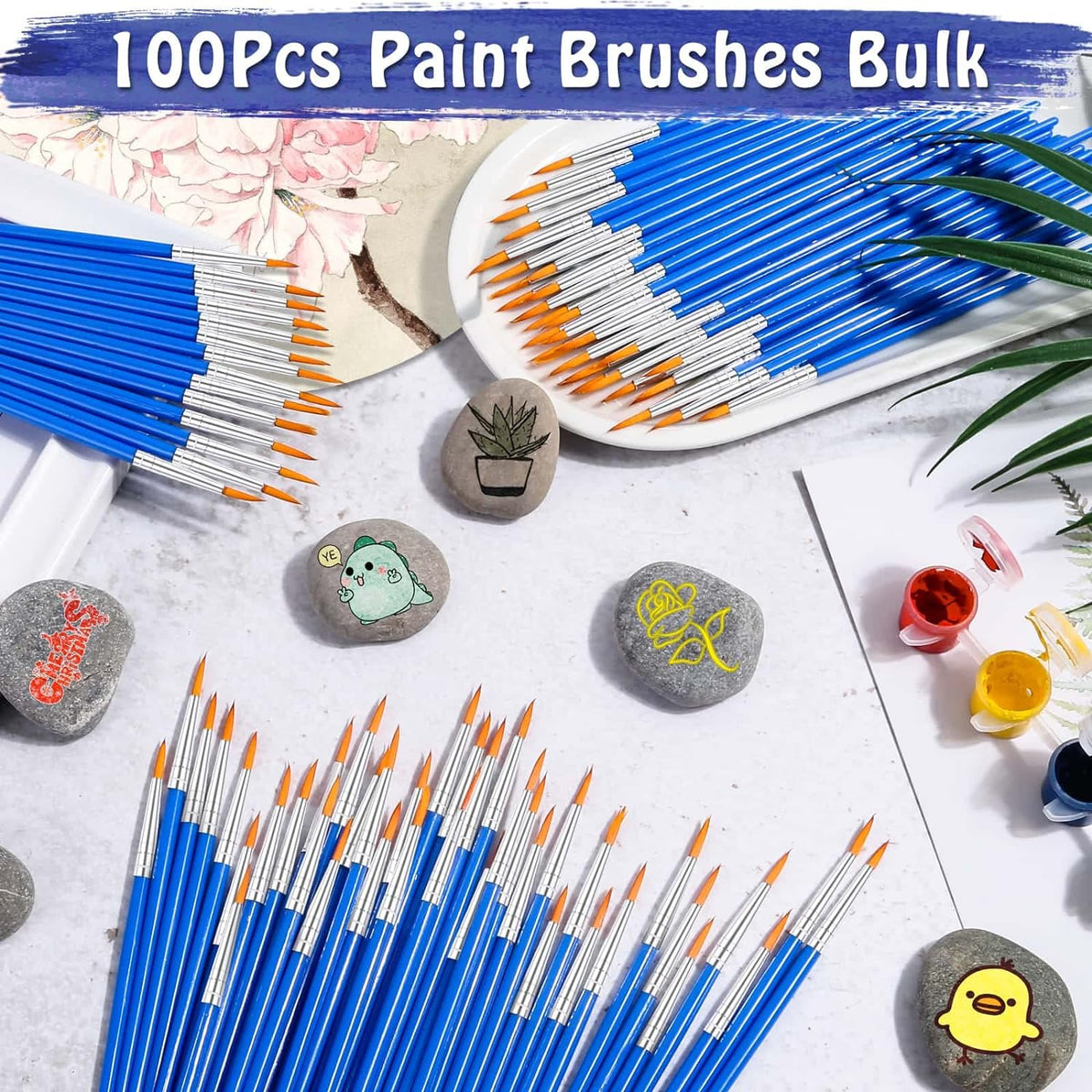 100Pcs Paint Brushes Bulk Small, Anezus Paint Brushes for Kids Fine Pa –  AOOKMIYA