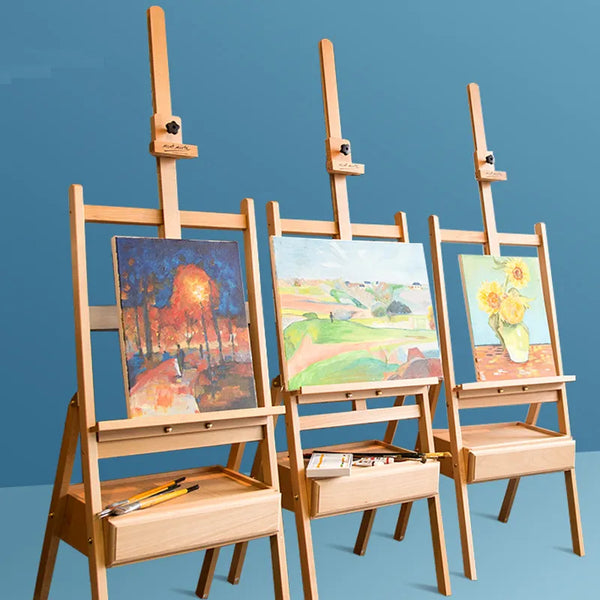 AOOKMIYA Adjustable Beech Easel for The Artist Painting Sketch Easel Drawing Table Box Oil Paints Easel Table Art Supplies for Painting