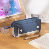 Angoo Cute Robot Pencil Case Pen Bag White & Color Mix Handbag Storage Pouch for Stationery Digital Office School F7139