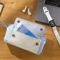 Angoo Cute Robot Pencil Case Pen Bag White & Color Mix Handbag Storage Pouch for Stationery Digital Office School F7139