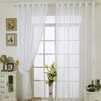 Asazal White Tulle Sheer Bay Window Gauze Curtains For Living Room Balcony Custom Size Modern Voile Drapes Bedroom Decoration