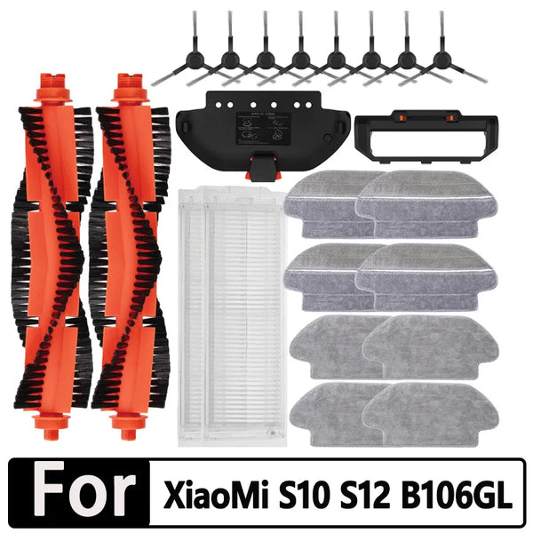 Compatible Xiaomi Robot Vacuum S10 S12 B106GL / Mop 2S XMSTJQR2S Replacement Parts Accessories Main Side Brush Filter Cloth