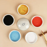 AOOKMIYA Cover Palette Chinese Disc Disc With Jingdezhen Calligraphy Tools Pigment Ceramic Painting Palette Five-layer Painting Ink