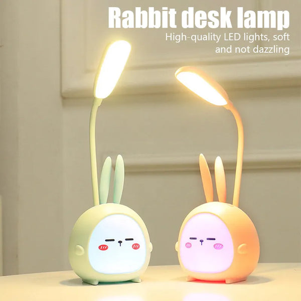 Cute Cartoon LED Desk Lamp USB Recharge Eye Protective Colorful Night Light For Student Study Reading Book Bedroom Bedside Lamp