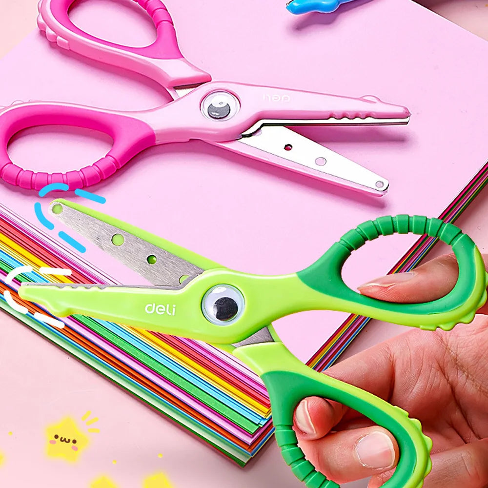 DELI Child Safety Scissors Kindergarten Round Head Small Plastic Paper –  AOOKMIYA