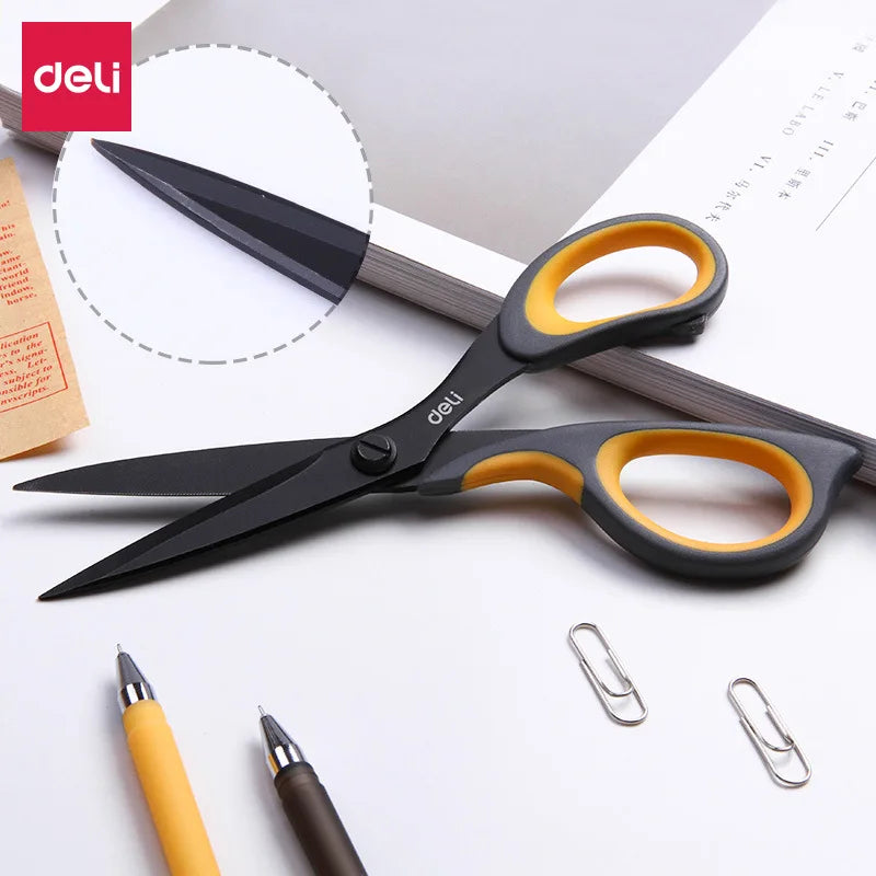 Deli Cute Office Scissors Stainless Steel Tijeras Labor-saving Multipurpose  Tesoura for School Student Home Stationery