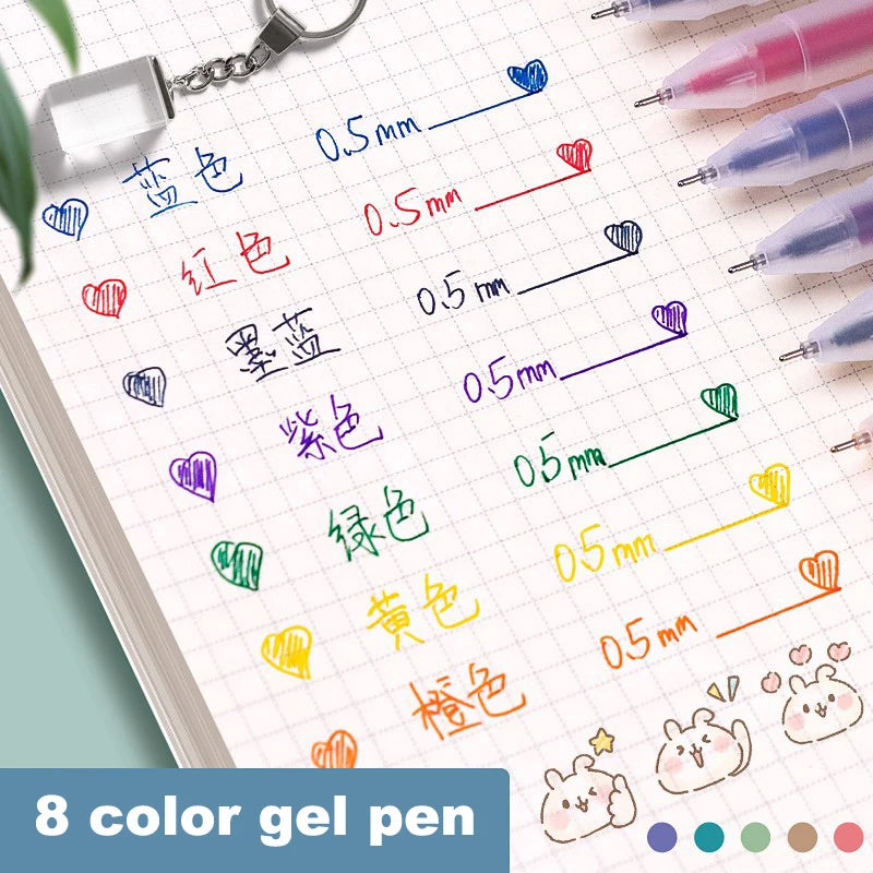 12 PCS Colored Gel Pens Set 0.5 mm Kawaii pen for writing Cute Korean  Stationery School supplies Ballpoint pen Scrapbooking