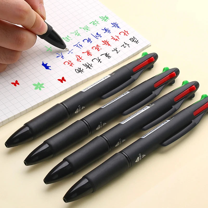 Deli Multifunction Ballpoint Pen 4 in 1 MultiColor Pen 0.7mm Retractab –  AOOKMIYA