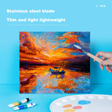 Deli Oil Painting Knife Stainless Steel Scraper Artist Crafts Spatula Palette Knife Oil Painting Mixing Scraper Art Tools