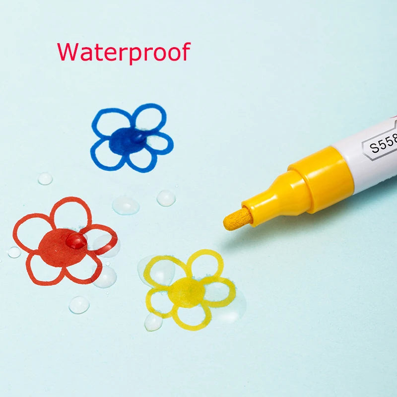 Deli Plumones Waterproof Posca Markers Pen Permanent Color Paint