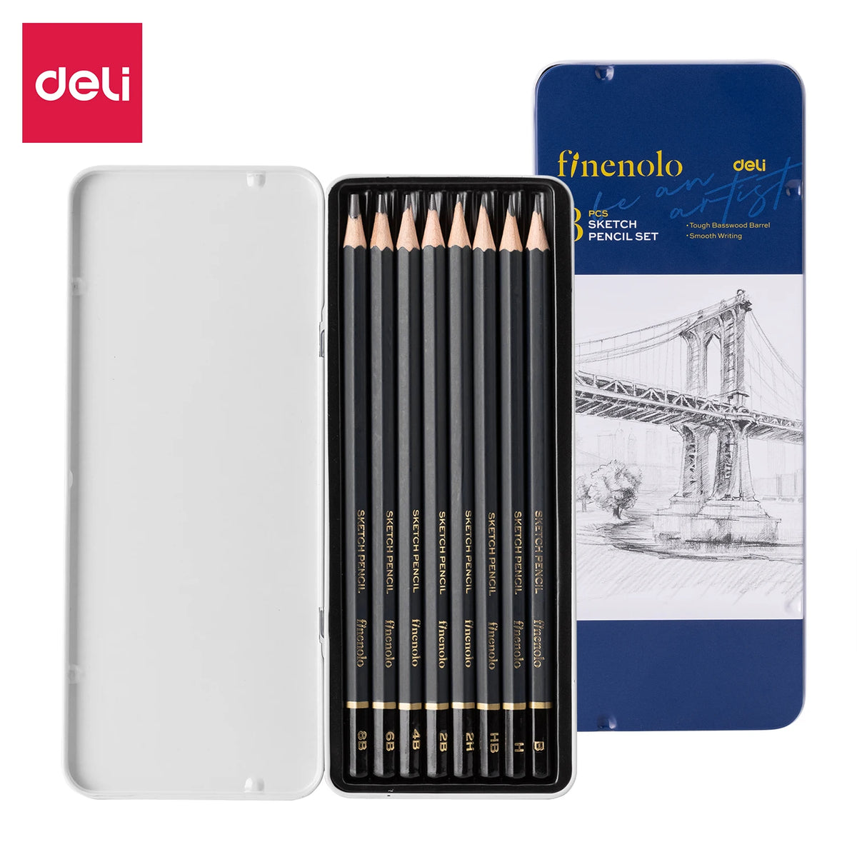 Professional Drawing Sketch Pencils Set of 12, Medium 8b - 2H, Ideal for Drawing