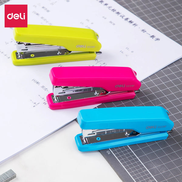 Deli Stapler Desk Binding Binder Book Durable Paper Stapling Fashion Colors School Supplies Stationery Office Accessories