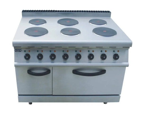 Eletric 6 hot plates stainless steel cooktop with cabinet bbq oven food cooking equipment free standing cooking tools