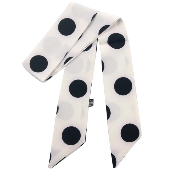 Fashion Dot Print Silk Scarf  Small Size Women Skinny Bags Tie Band Neck Kerchief Foulard Ribbon Hair Band Small Scarf