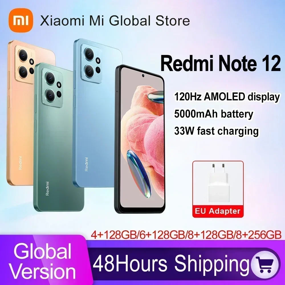 Global Version Xiaomi Redmi Note 12 Smartphone 120Hz AMOLED