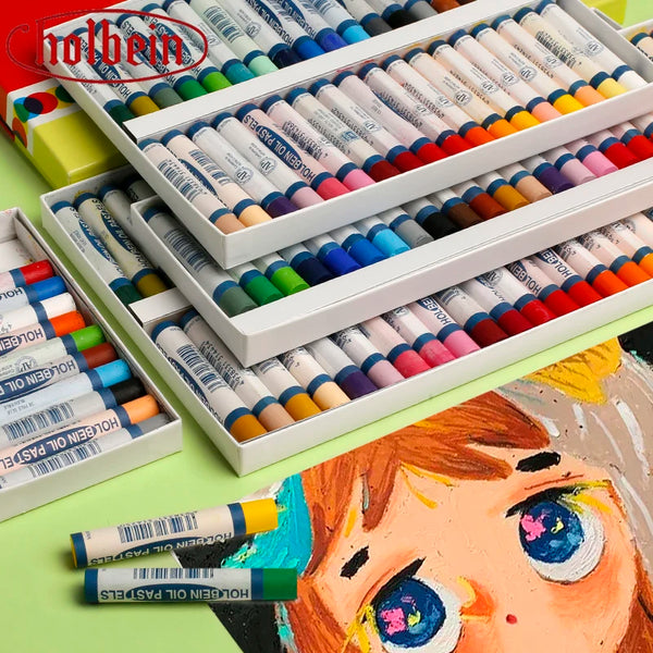 Holbein 12/24/36/48 Color Set Oil Painting Crayon Oily Pastel Stick for Children Soft Oil Rod Crayon Painting Pigment Set