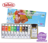 Holbein Duo Aqua Water Soluble  Oil Paints 10Colors 10ml Compact Set Professional Oil Painting Set Supplies