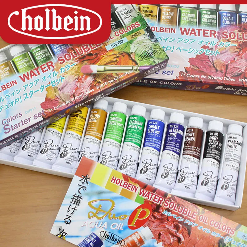 Holbein Duo Aqua Water Soluble Oil Paints 12Colors 10ml Starter Set / –  AOOKMIYA