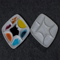 AOOKMIYA  Jingdezhen Ceramic Square Seven-grid Palette Watercolor Gouache Acrylic Oil Painting Tray Art Cleaning Toning Supplies