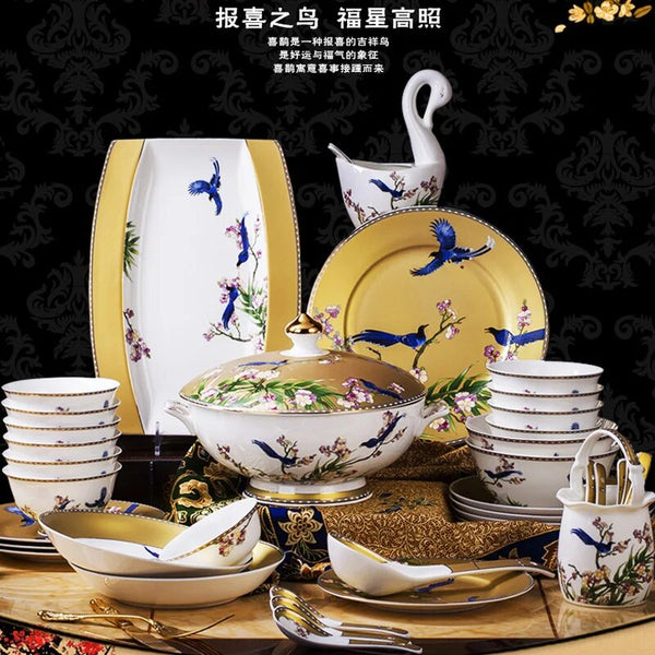 AOOKMIYA Jingdezhen Ceramic tableware high-grade luxury Phnom Penh tableware European bone china bowl and plate