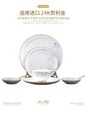 AOOKMIYA Jingdezhen Tableware Set Bowls and Dishes High grade Bone Porcelain Simple Porcelain Bowls and Dishes Set European Gift