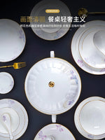 AOOKMIYA Jingdezhen Tableware Set Bowls and Dishes High grade Bone Porcelain Simple Porcelain Bowls and Dishes Set European Gift
