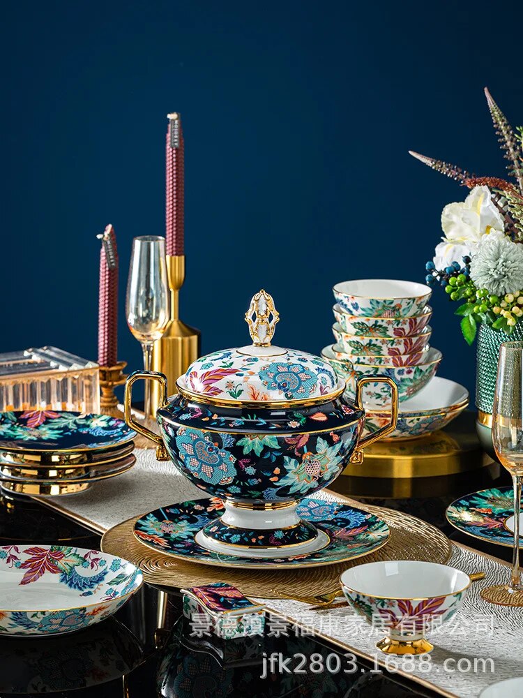 AOOKMIYA Jingdezhen porcelain Tableware Set Chinese Bowls and Dishes H