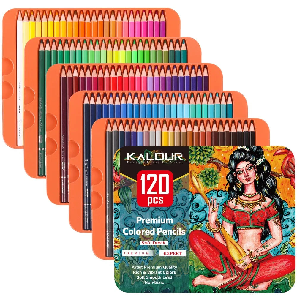 KALOUR Art Supplies 180 Colored Pencils Set ,Quality Soft Core