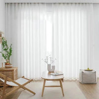 LISM White Tulle Curtains for Living Room Bedroom Decoration Modern Chiffon Solid Sheer Voile Kitchen Curtain Fabric Drapes