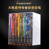 Marco Tribute Masters Collection - colored pencils set of 80 colors 3300, Cedarwood pencils, 3.3mm oily colored lead, Gift box