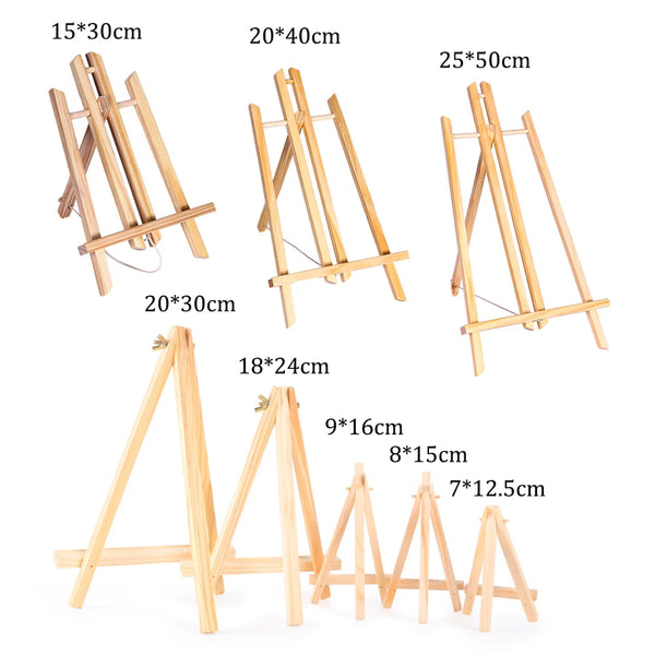 AOOKMIYA Mini Easel Frame Wood Tripod Multiple Sizes Meeting Wedding Table Number Name Card Stand Display Kids Painting Home Decor HB-026