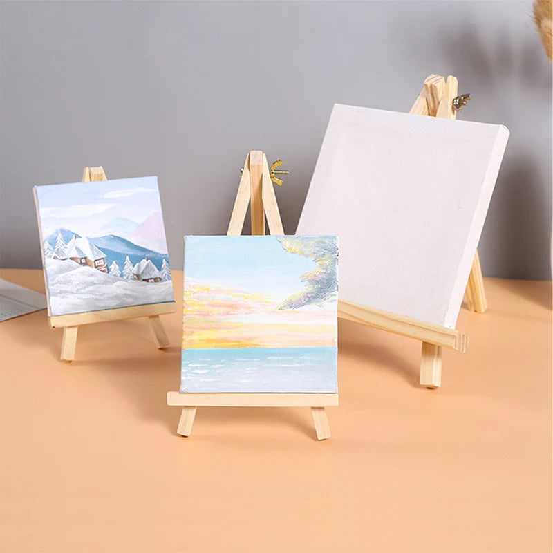 AOOKMIYA Natural Wood Tripod Desktop Painting Shelf Mini Easel Frame C