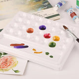 AOOKMIYA  New Round Paint Palette Tray Imitation Porcelain for Oil Watercolor Gouache Craft DIY Art Painting Easy To Wash White Palette